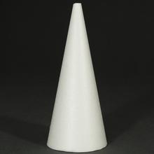 Biely polystyrénový kužeľ s výškou 26 cm.