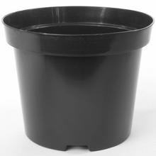 Čierny kontajner na rastliny s priemerom 30/31 cm.