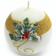 Sviatočná guľa 80 biela s vianočným motívom