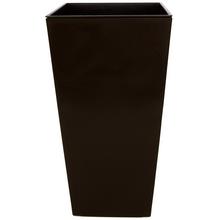 Štvorcový vysoký kvetináč v mokka farbe.