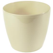 Krémový kvetináč Magnolia s okrúhlym dizajnom.