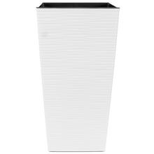 Biely štvorcový kvetináč s vkladom