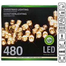 Vianočné LED svetielka 480ks s teplou bielou farbou.