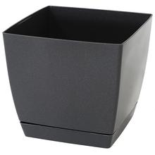 Kvetináč Coubi grafitový, štvorcový, s miskou.
