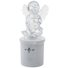 LED anjel so sviečkou, 15 cm vysoký.