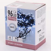 LED svetielka s 96 diódami, studená biela, na batérie, s časovačom a 8 funkciami.