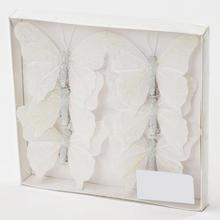 MOTÝĽ BIELE PIERKA S/6 8CM - FLORASYSTEM
