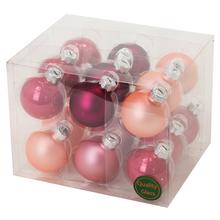 Sada sklenených vianočných gúľ v matnej a lesklej úprave, mix farieb.