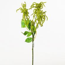 Umelý konár zelenej farby s listami, dĺžka 50 cm.