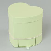 DARČEKOVÁ KRABIČKA NA KVETY SRDCE ZEL.15.5x14x14.5CM - FLORASYSTEM
