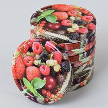 Sada viečok s ovocným motívom.