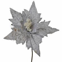 AKCIA! KS POINSETTIA ZASNEŽENÁ SIVÁ 23CM - FLORASYSTEM