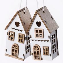 Drevené domčeky biele, sada 2 kusy.