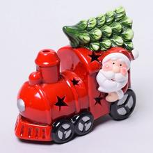 AKCIA! VLÁČIK SANTA LED KERAM 14,3X8X11,2CM ČERV. - FLORASYSTEM