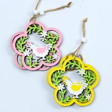 Závesné ozdoby v tvare kvetu so sliepkou, mix farieb.