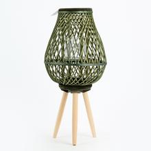 HY9041C.Z LAMPION OKRÚHLY NA NOŽKÁCH ZELENÝ 28x28x35/59CM - FLORASYSTEM