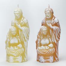 Figúrka Svätá rodina v ecru a hnedej farbe.