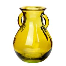 FĽAŠA Sitia váza z recyklovaného skla žltá - v16xh12cm - FLORASYSTEM