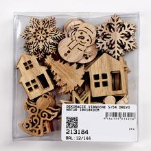 DEKORÁCIE VIANOČNÉ S/54 DREVO NATUR 10x10x3CM - FLORASYSTEM