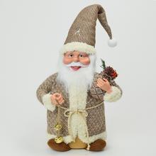 Vianočný Santa Claus z látky v hnedej farbe.