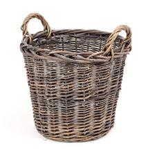 AKCIA! HC18033.4.4 KOŠÍK OKRÚHLY S UCHOM ŠEDÝ 32X32X27/33CM - FLORASYSTEM