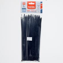 Čierne sťahovacie pásky, 3,6x200mm, 100ks