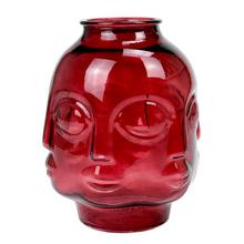 AKCIA! VÁZA TVÁR sklenená hnedá - v20xh16cm - FLORASYSTEM