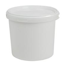 Biele okrúhle vedro s vekom, objem 5,7L.