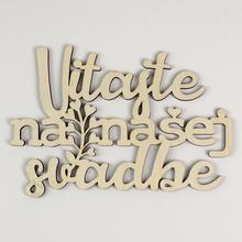 VÝREZ VITAJTE SVADBA DREVO S/3 20x13,5x0,5CM - FLORASYSTEM