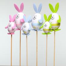 Zápich vajce zajac plast S/6 mix farieb.