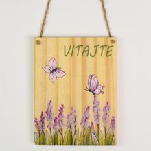 AKCIA! ZÁVES TABUĽKA VITAJTE DREVO 13x10x1CM NATUR - FLORASYSTEM