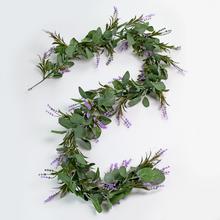GIRLANDA EUKALYPTUS FIAL. KVIETKY 180CM - FLORASYSTEM