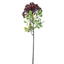 Bordové bobule na vetvičke, 33 cm.