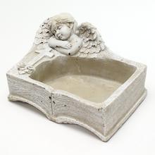 OBAL KNIHA S ANJELOM ŠEDÁ 19.5x14x10.5cm - FLORASYSTEM