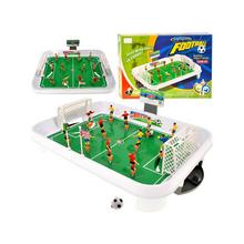 Stolový futbal s pružinami a hráčmi na ihrisku.