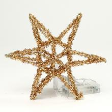 Zlatá vianočná hviezda s 15 LED svetlami.