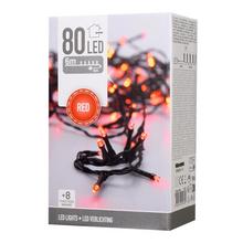 Červené LED svetielka s 80 diódami, vhodné na vnútorné a vonkajšie použitie.
