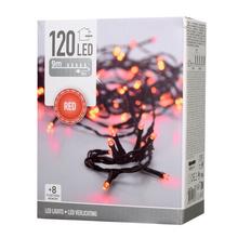 Červené LED svetielka s 120 diódami, vhodné na vnútorné a vonkajšie použitie.