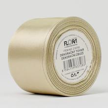 Satinová stuha v zlatej farbe, šírka 38 mm, dĺžka 10 m.