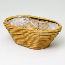 Ovalný plastový obal v prírodnej farbe.