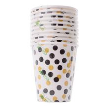 AKCIA! PC1000509 POHÁR PAPIER 0,25L S/10 Confetti (gold-black) - FLORASYSTEM