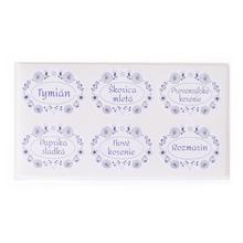 Samolepky na koreničky bielo-modrá 60ks