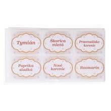 Hnedé samolepky na koreničky, 60 kusov.