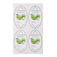 Samolepky na fľaše s jablkovicou, mix 16 ks, zelené