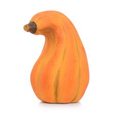 Keramická tekvica v oranžovej farbe.