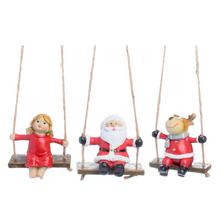 ZÁVES SOB/SANTA/DIEVČA MIX/3 NA HOJDAČKE ČER POLY 7*5*7 - FLORASYSTEM