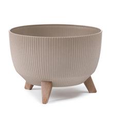 Misa na kvety v farbe coffee latte s nožičkami.