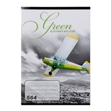 Pevný zošit s motívom lietadla a zeleným akcentom.