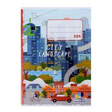 Pevná cena zošit 524 s mestskou krajinou na obálke.