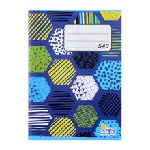 Pevná cena zošit 540 s farebným hexagonálnym vzorom.